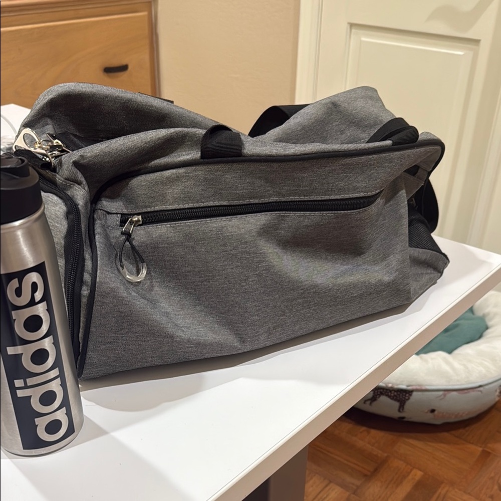 Sport Gray Duffel Bag Sporty Design Durable Fabric